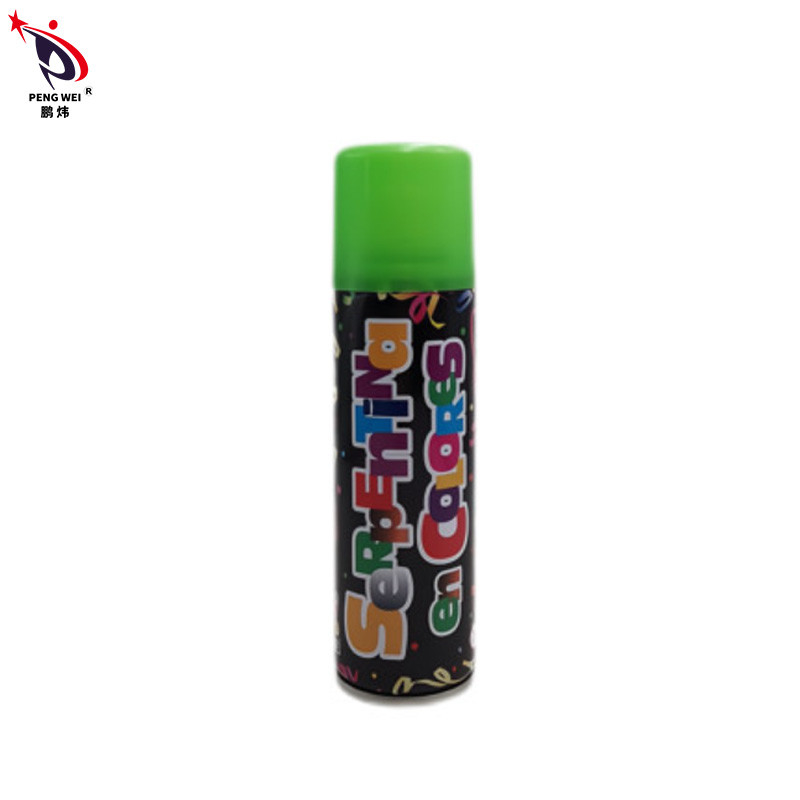 Espray loco multicolor de la secuencia de PENGWEI, Tin Silly String Spray Streamer