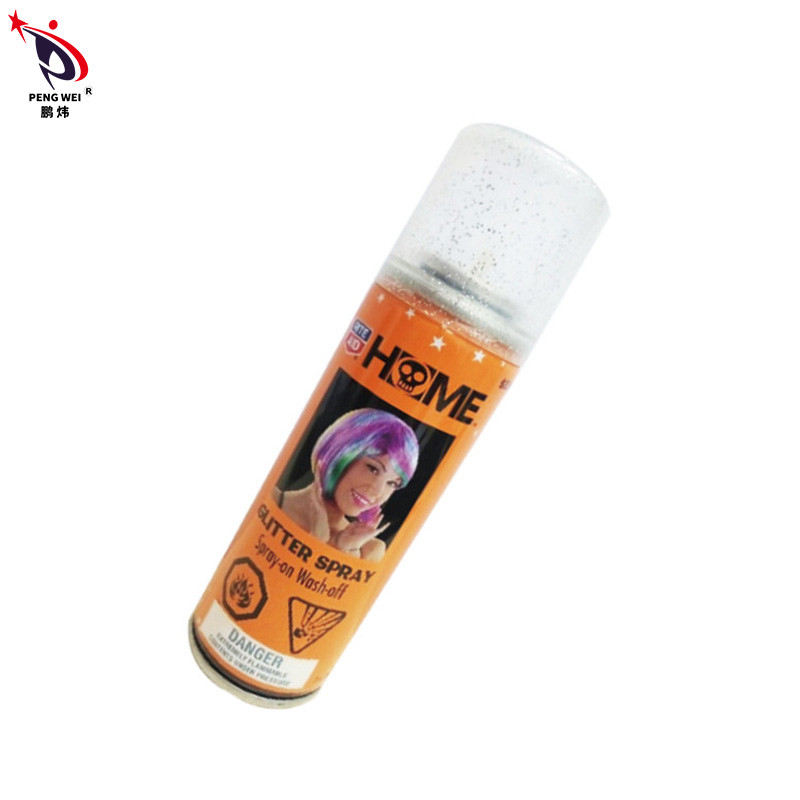 pintura de espray no tóxica del brillo 85g para el pelo, laca para el pelo multicolora Halloween del brillo