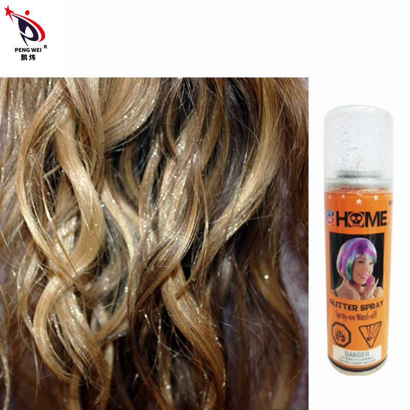 pintura de espray no tóxica del brillo 85g para el pelo, laca para el pelo multicolora Halloween del brillo