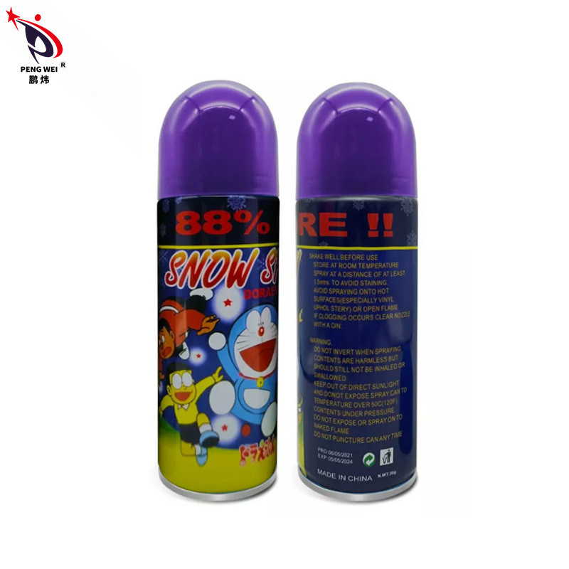 Casandose la decoración Doraemon artificial 250ml del espray de la escama de la nieve del árbol de navidad del cumpleaños