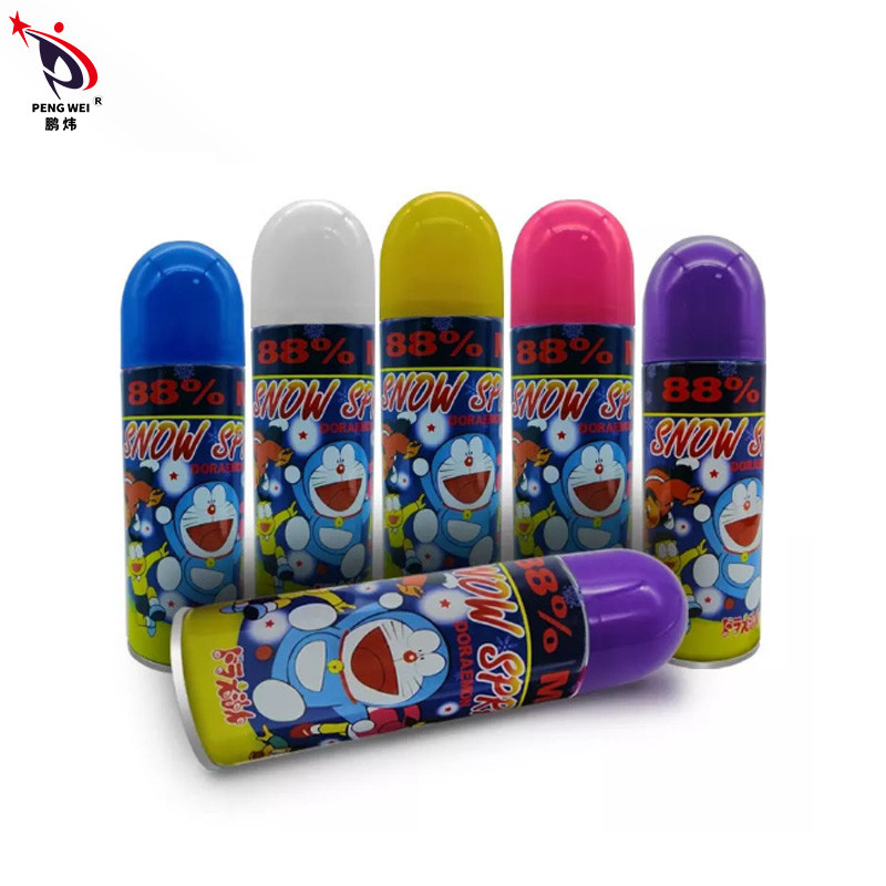 Casandose la decoración Doraemon artificial 250ml del espray de la escama de la nieve del árbol de navidad del cumpleaños
