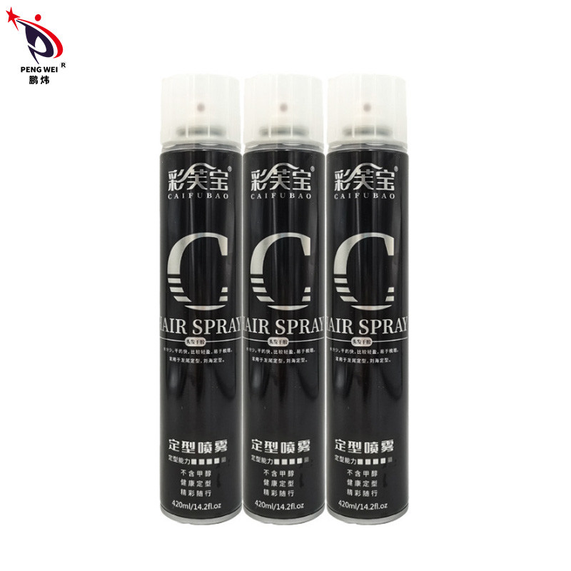 ISO9001 EN71 24 horas de laca fuerte del control brillan el pelo que diseña llevando a cabo el espray 65*240