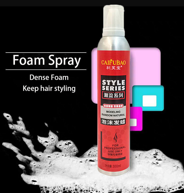 Control fuerte Barber Natural Styling Mousse portátil 300ml de la laca para el pelo de secado rápido de encargo