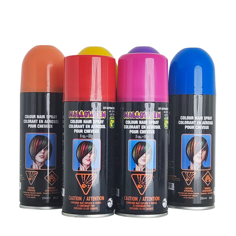 El color popular del pelo de la fuente del partido rocía el espray temporal cambiante del color del pelo de la laca para el pelo del color negro