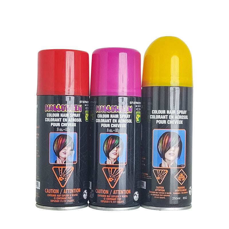 El color popular del pelo de la fuente del partido rocía el espray temporal cambiante del color del pelo de la laca para el pelo del color negro