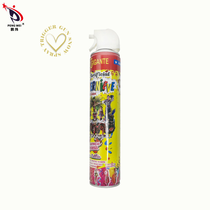 Decoración al aire libre 1200ml del partido del disparador de Eco del arma del espray artificial blanco amistoso de la nieve