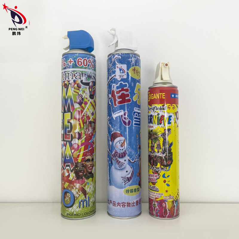 Decoración al aire libre 1200ml del partido del disparador de Eco del arma del espray artificial blanco amistoso de la nieve