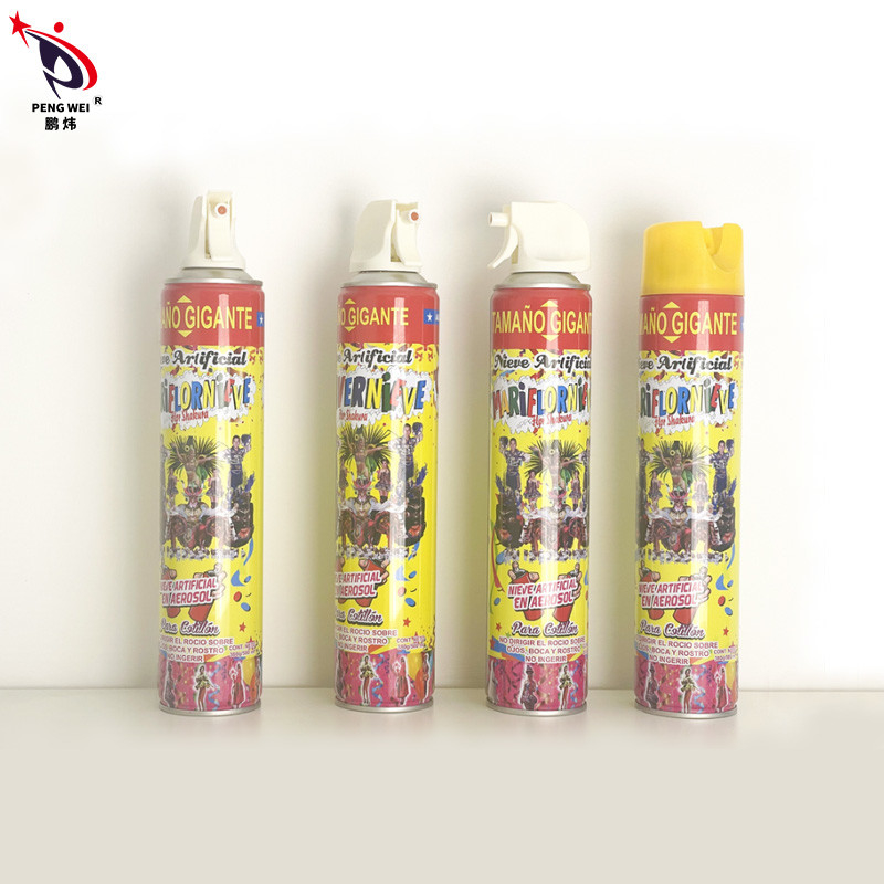 Decoración al aire libre 1200ml del partido del disparador de Eco del arma del espray artificial blanco amistoso de la nieve