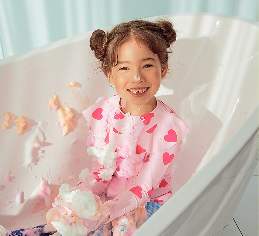 Spray de espuma de burbujas para bebés para relajar los patrones de coloración