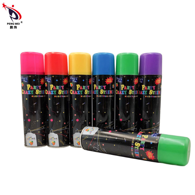 Colorido Silly String Spray Party Crazy String Ribbon para los festivales de Acción de Gracias
