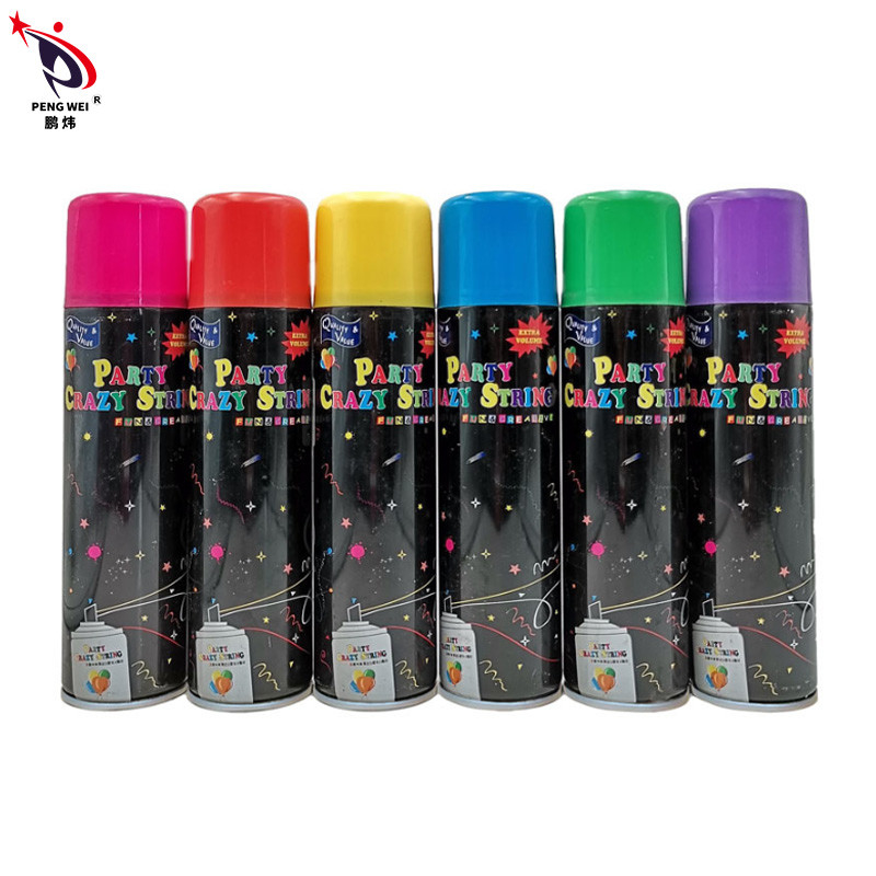 Colorido Silly String Spray Party Crazy String Ribbon para los festivales de Acción de Gracias