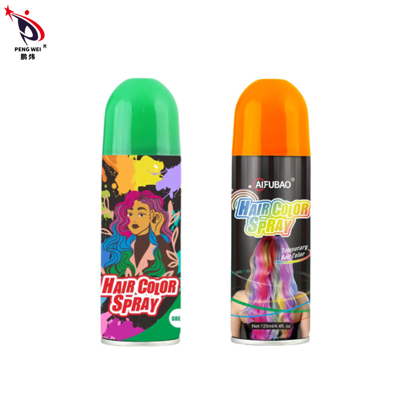Sprays de color para el cabello OEM 250ml lata de hojalata libre de toxinas Instantáneo verde temporal