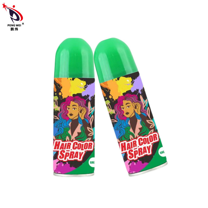 Sprays de color para el cabello OEM 250ml lata de hojalata libre de toxinas Instantáneo verde temporal
