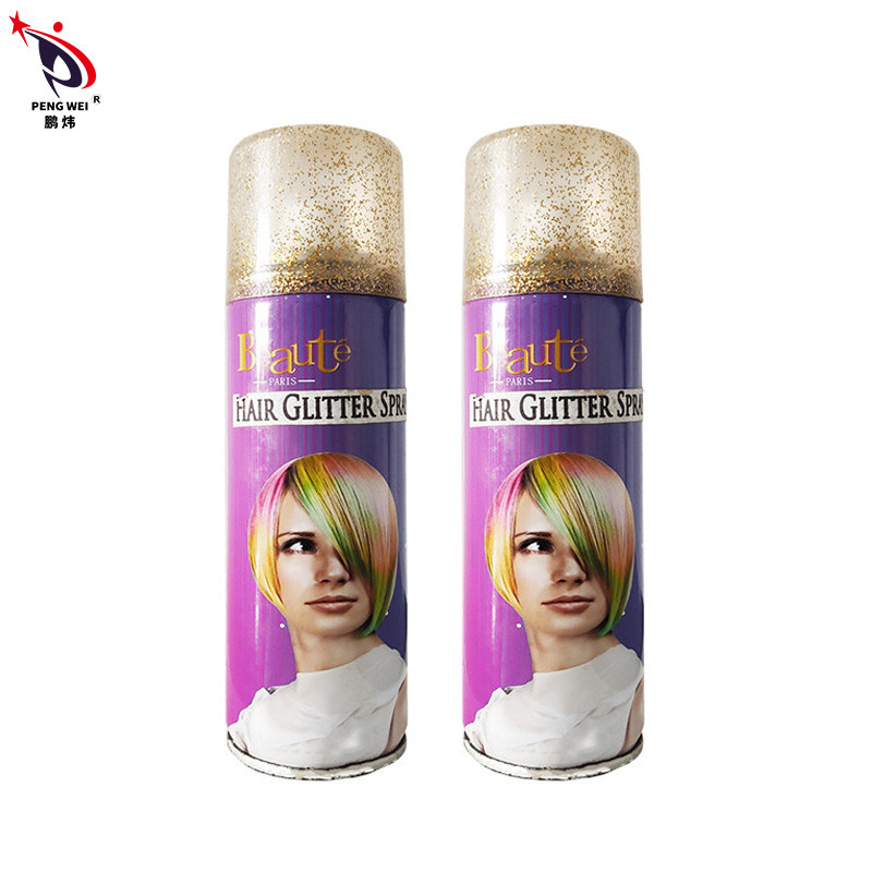 artículo no tóxico del pelo 200ml del brillo del color oro inofensivo del espray