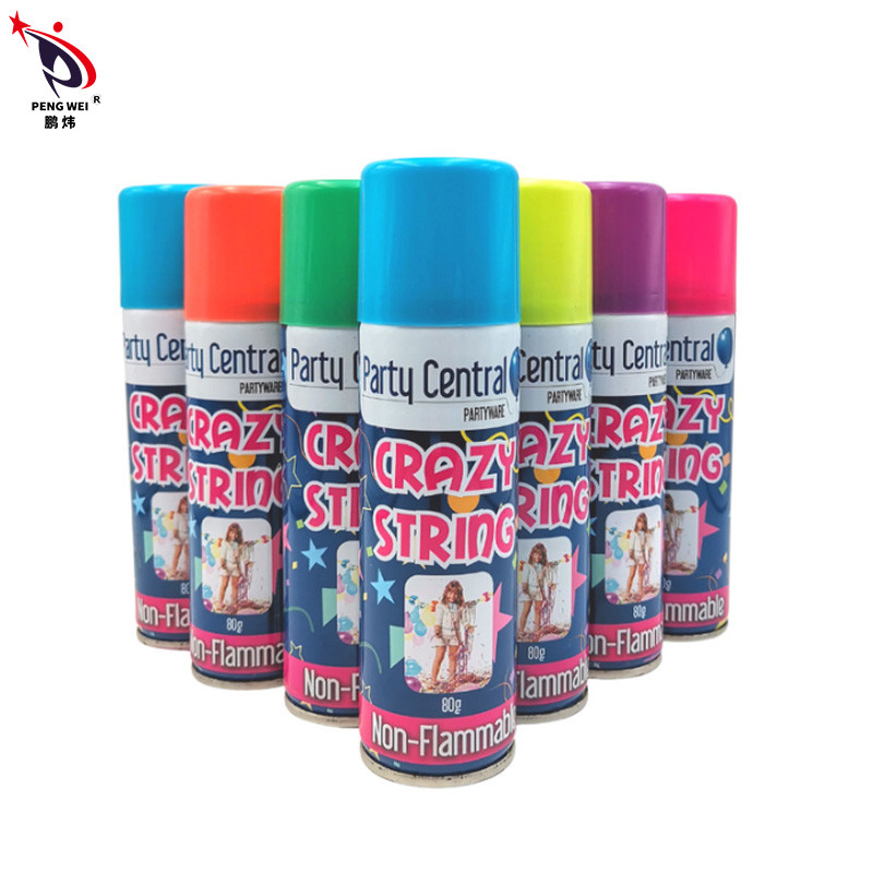 Broma loca fiesta streamer cuerda de aerosol suministros de bodas favoritos colores variados