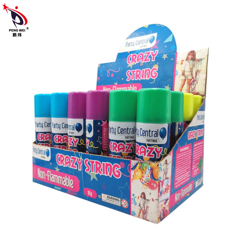 Broma loca fiesta streamer cuerda de aerosol suministros de bodas favoritos colores variados