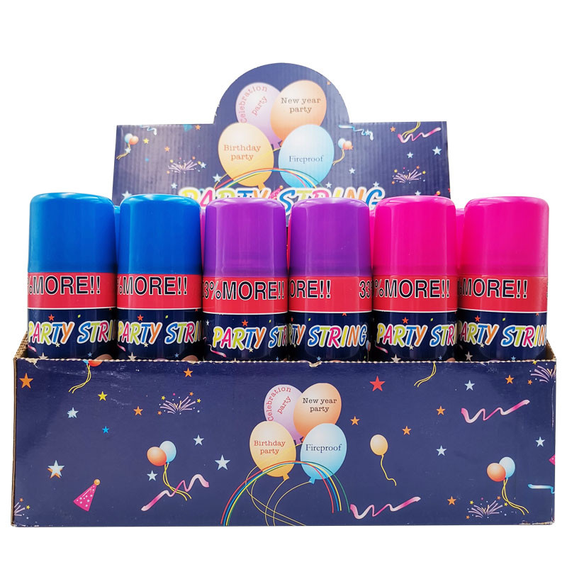 No tóxico Silly String Spray fácil de limpiar Colorido Navidad Halloween Fiesta Crazy String