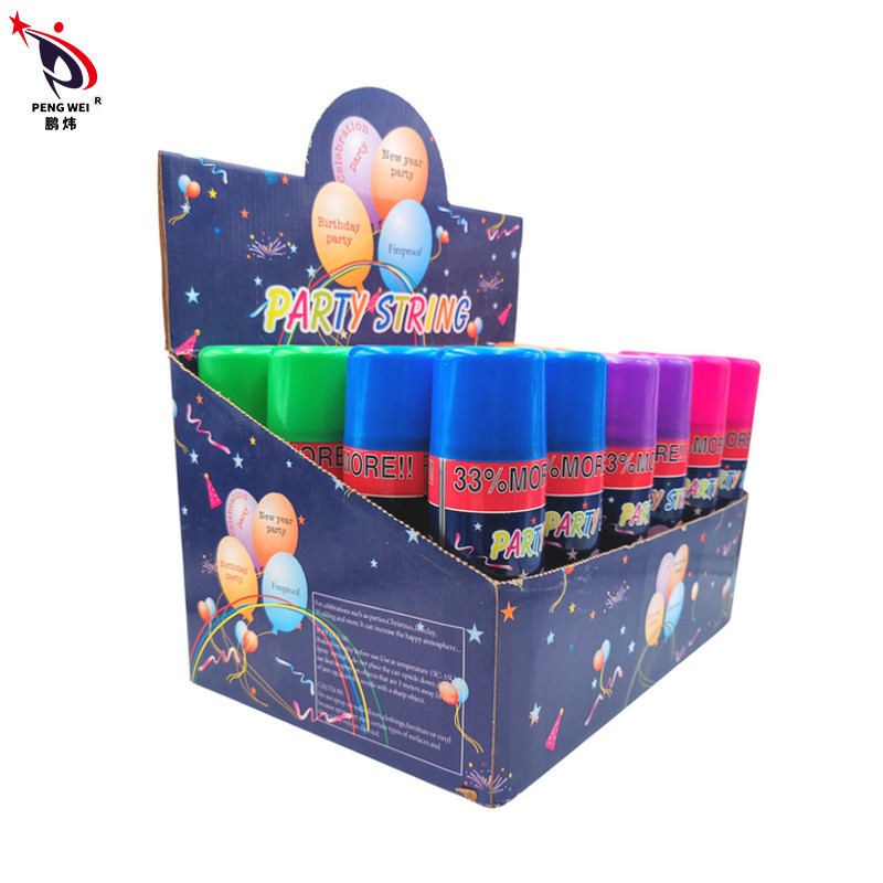 No tóxico Silly String Spray fácil de limpiar Colorido Navidad Halloween Fiesta Crazy String