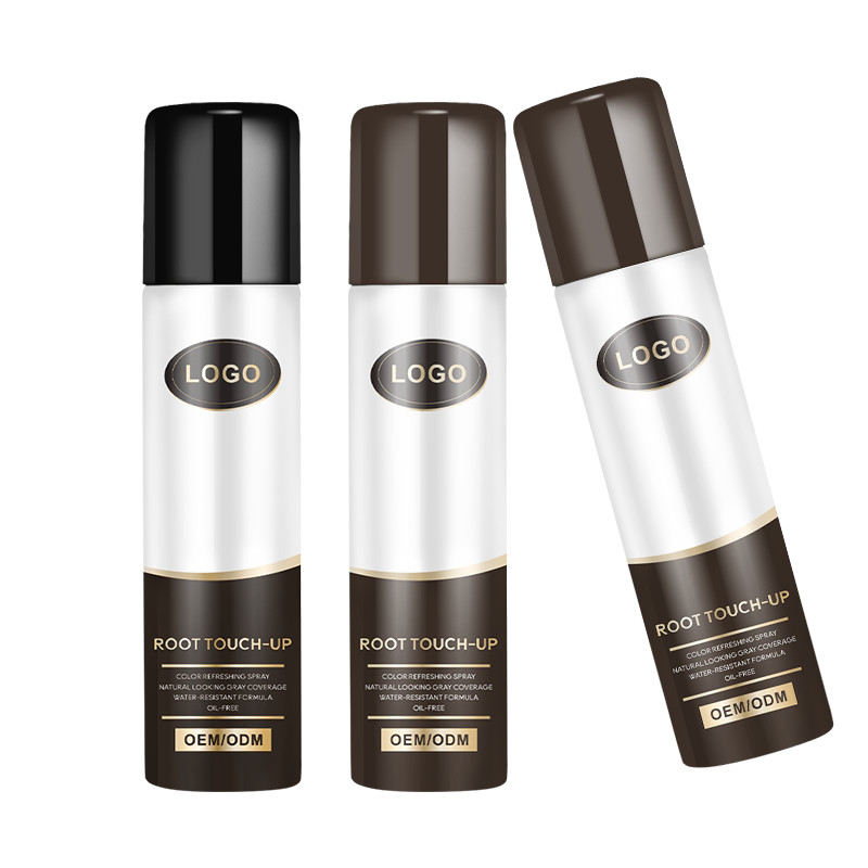 OEM color del cabello aerosol color de raíz maquillaje para ocultar las raíces grises en segundo