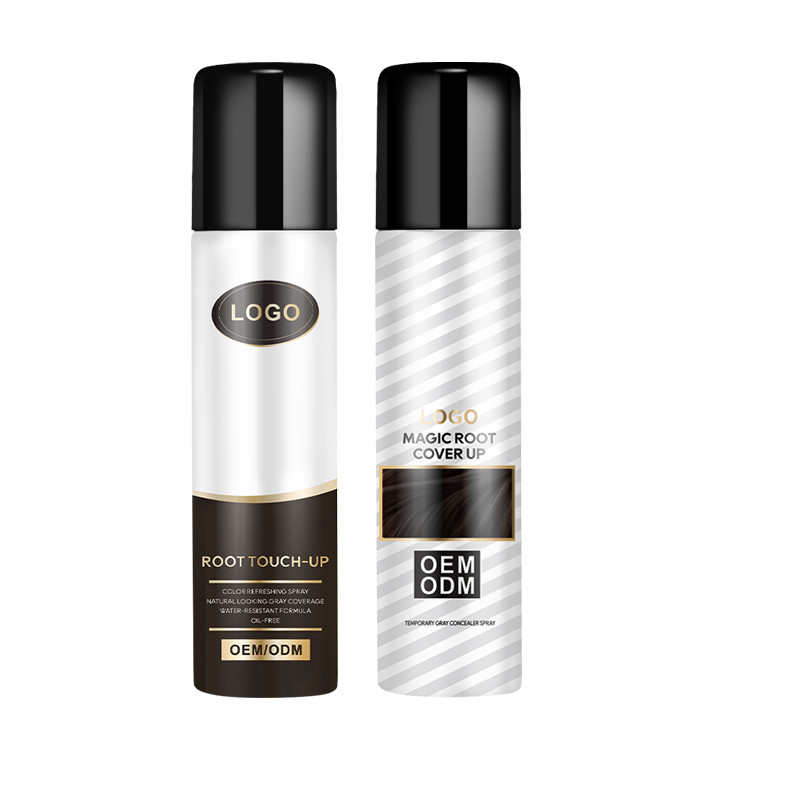 OEM color del cabello aerosol color de raíz maquillaje para ocultar las raíces grises en segundo