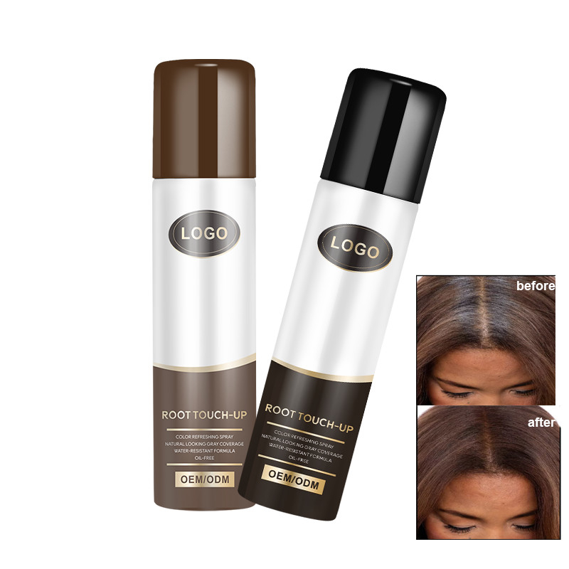 OEM color del cabello aerosol color de raíz maquillaje para ocultar las raíces grises en segundo