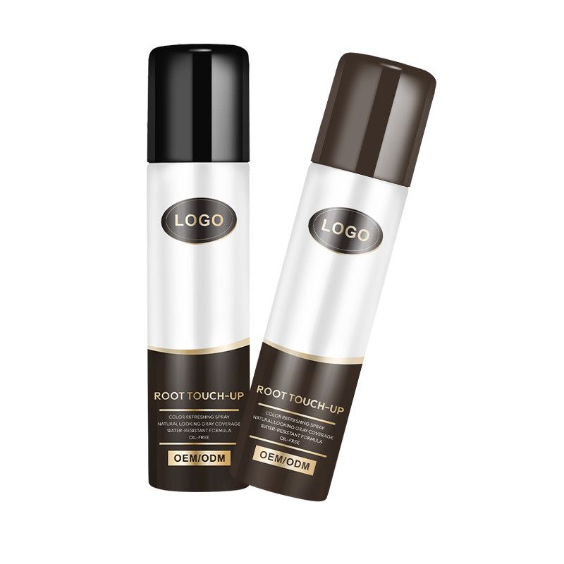 Esprays de color para el cabello de marca privada Toque de raíz para ocultar las raíces grises en segundo