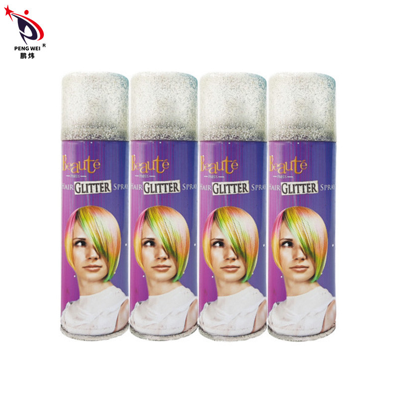 Colorido 150ml Spray de brillo para el cabello con luz Sostenga el peinado MSDS