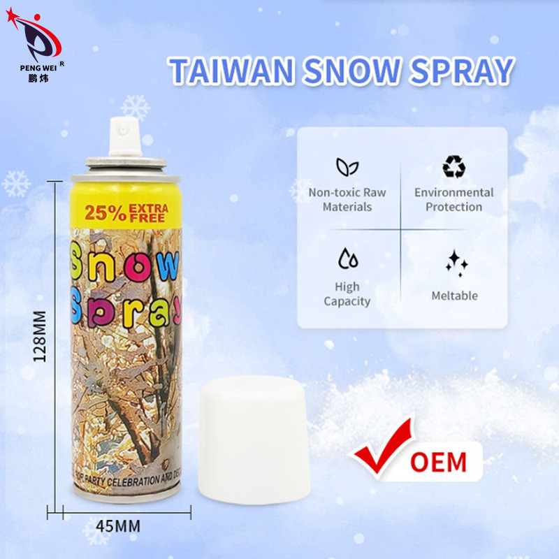 Espray de nieve artificial instantáneo no tóxico, inodoro y personalizado con vida útil de 3 años
