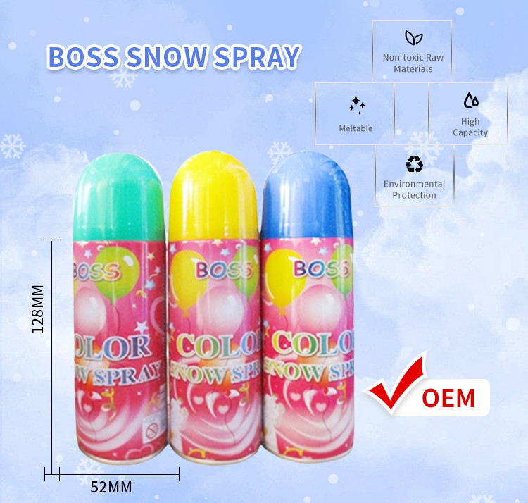Espray de nieve artificial blanco o colorido 400ml Celebración del festival