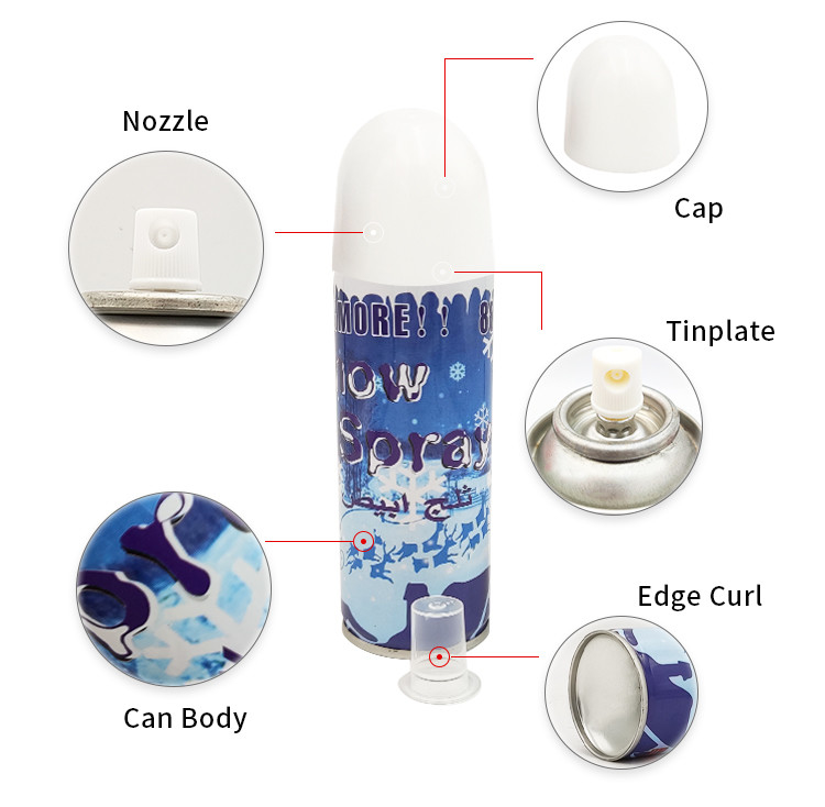 250 ml de buena fórmula espuma spray de nieve boda fiesta fiesta spray de nieve en latas de hojalata