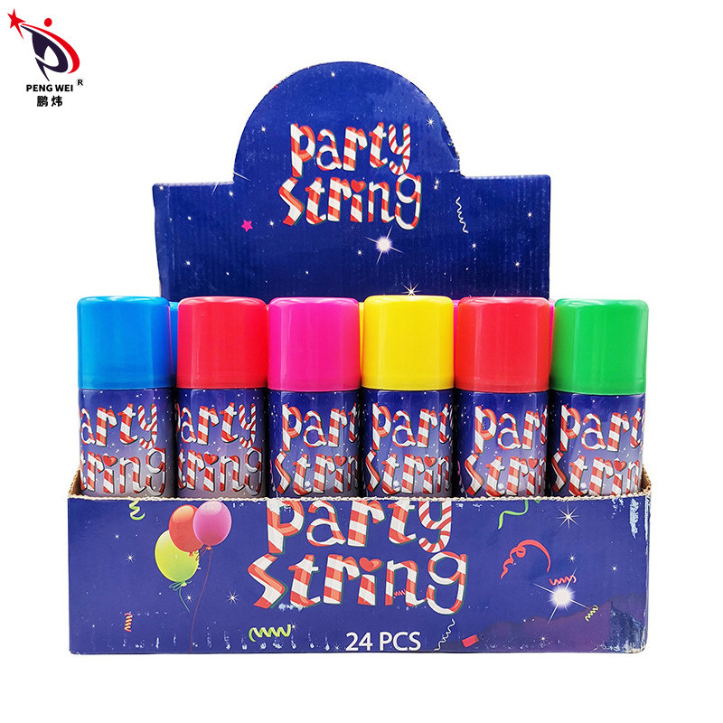 Hecho a medida 80 gramos de colorido Silly String Spray Fiesta de bodas